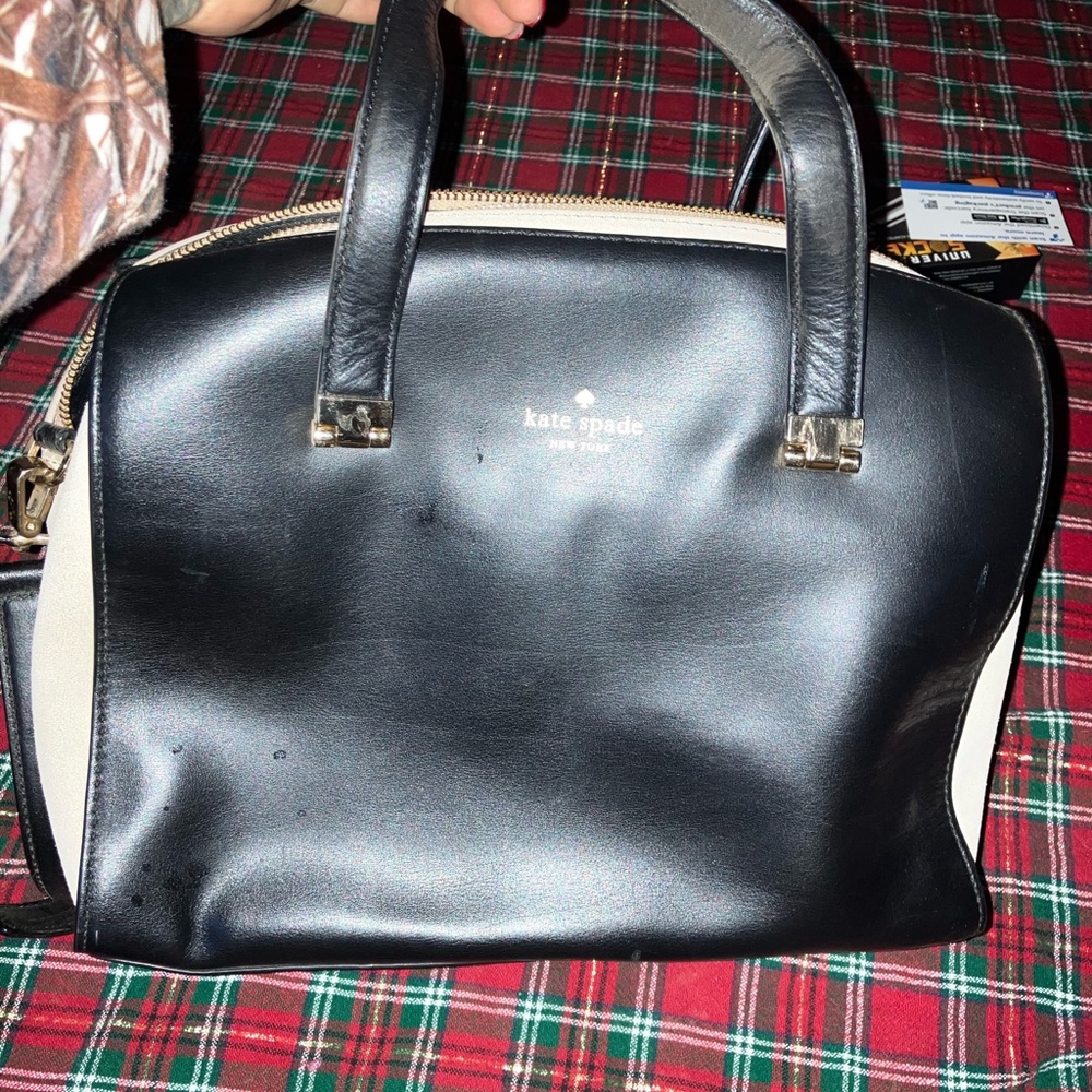 kate spade Black Satchel with Smooth Leather and Structured Shape